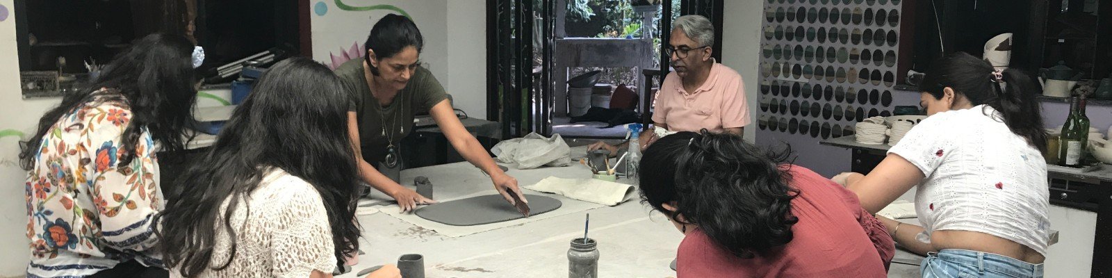 workshop scenes at aura pottery studio