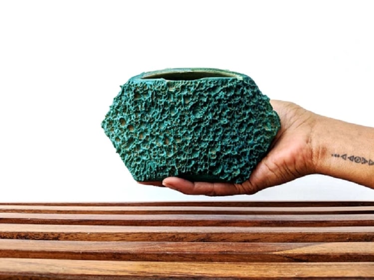 textured ceramic pot