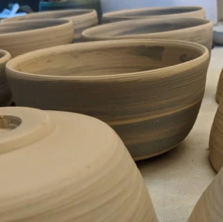 slow drying the clay pots