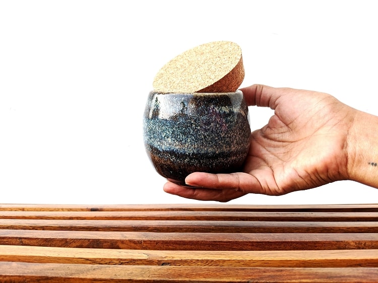 ceramic jar with a lid