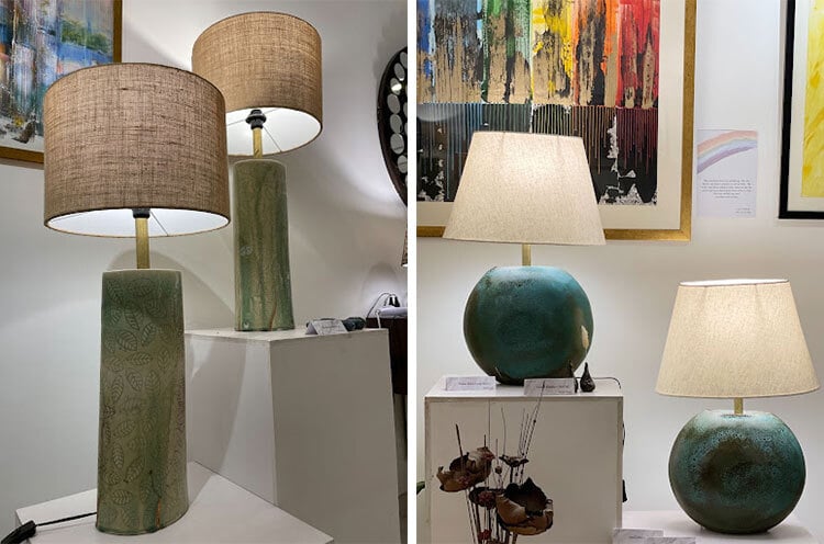 different types of ceramic lamps